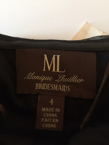 NEU MIT ETIKETT ML MONIQUE LHUILLIER BRAUTJUNGFERN 4 trägerloses Chiffon gerruchtetes Kleid Hochzeit - Bild 3 von 7