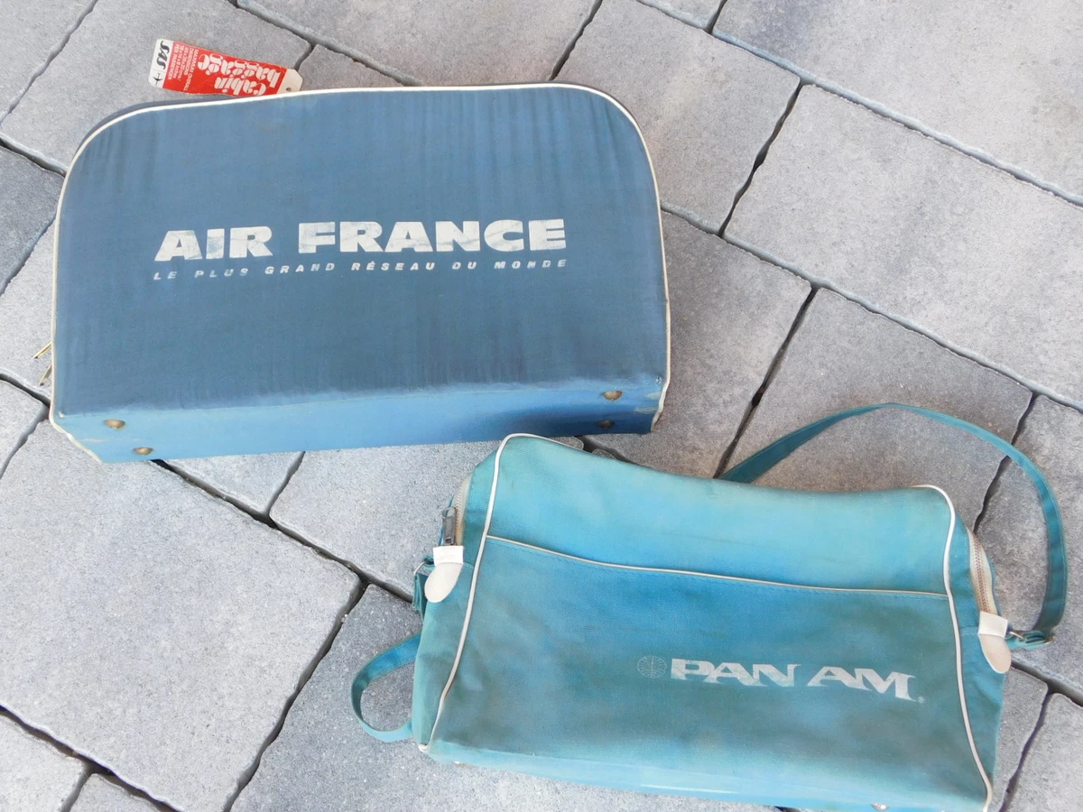 vintage AIRCRAFT LOT 2 SAC de VOYAGE pan am AIR FRANCE travel