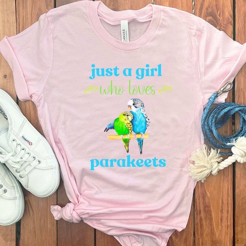 GIRL WHO LOVES PARAKEETS T-SHIRT - Picture 36 of 50