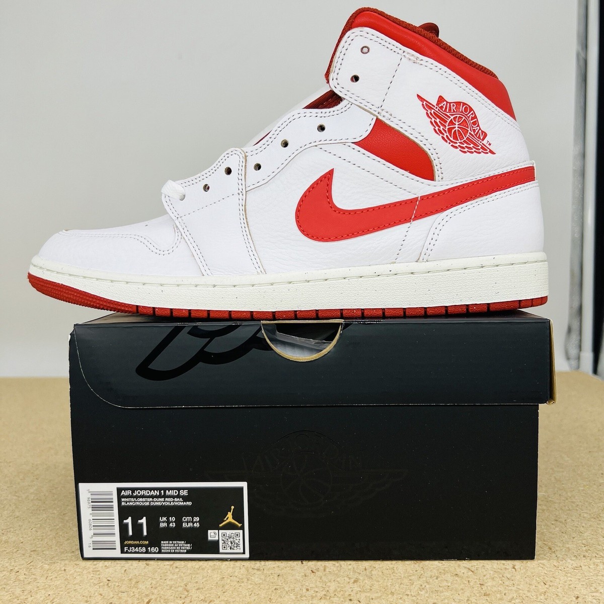 靴 30cm AIR JORDAN 1 MID SE fj3458-160 Nike Air Jordan 1 Mid SE FJ3458-160 Sneaker Mens 10.5 White