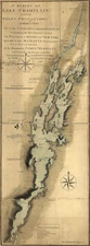 1765 Lake Champlain Survey Map Crown Point and St. Iohn's Vintage Wall Poster