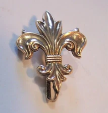 vintage 10kt yg gold gf filled fleur de lis watch hook locket chatelaine pin