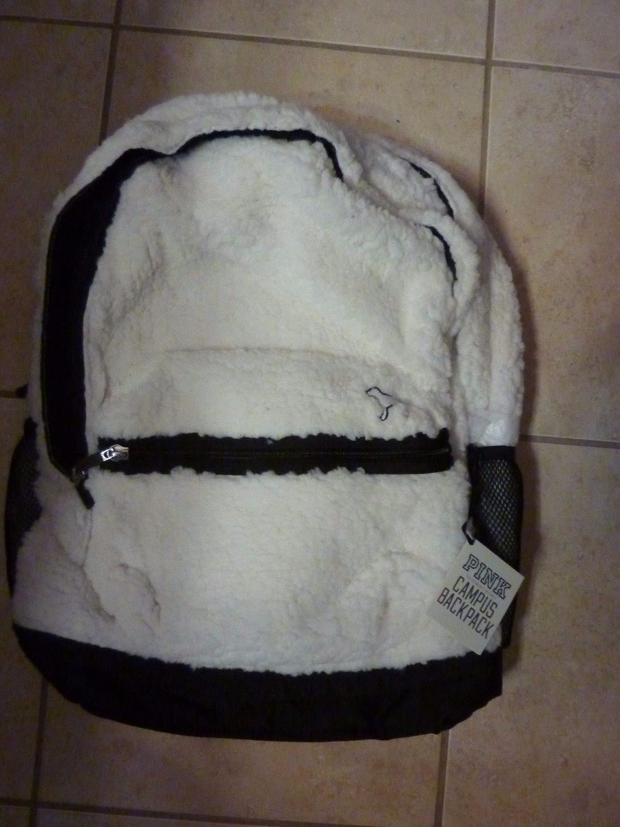 Victoria’s Secret Pink Sherpa Backpack Pink VS Rare Sherpa Large Campus Backpack | eBay main image 3