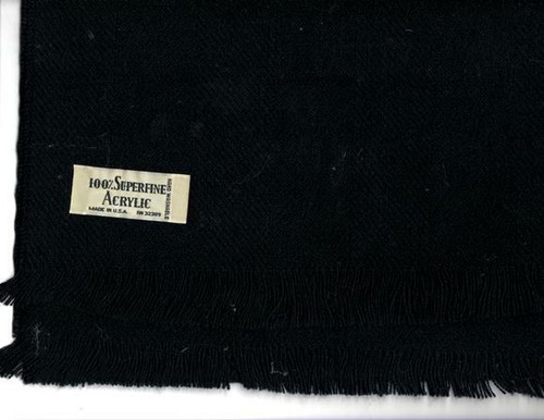 SUPERFINE ACRYLIC SCARF SHAWL WRAP WITH FRINGE 49 X 11.5 SOLID COLOR BLACK - NEW - Picture 2 of 2