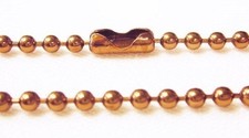 Five 5 Necklaces 20" Long 100 COPPER BALL CHAIN 2.4mm 3 Made in USA