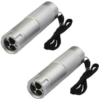Mellert Led Taschenlampe 2 StüCk Silber 3 Leds Leuchte Handlampe Aluminium G8