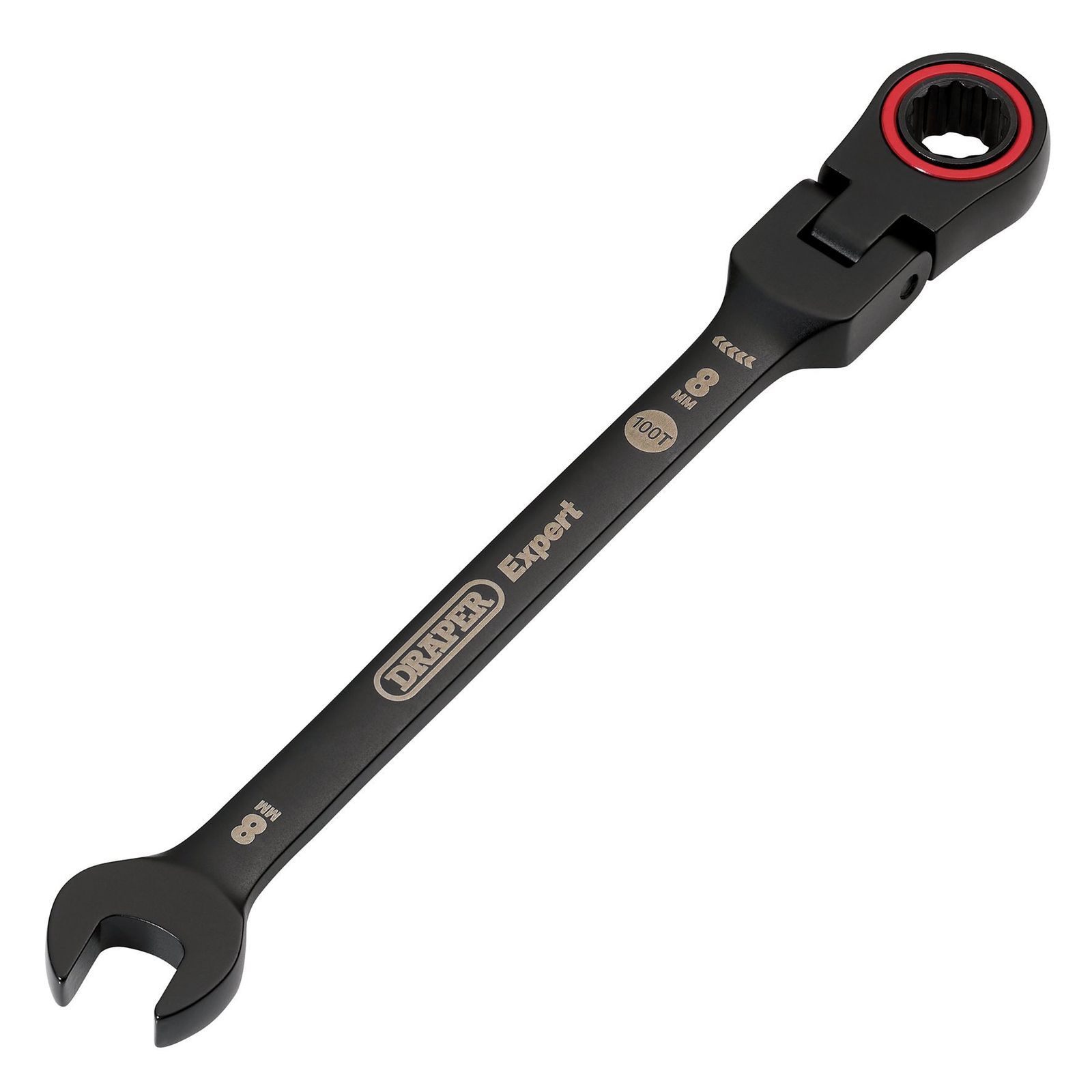 Draper Black Expert Hi-Torq Flexible Head Ratchet Combination Spanner - Image 2
