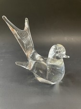 V. Nason Murano Clear Glass Bird Sommerso - Made In Italy - 4 Tall