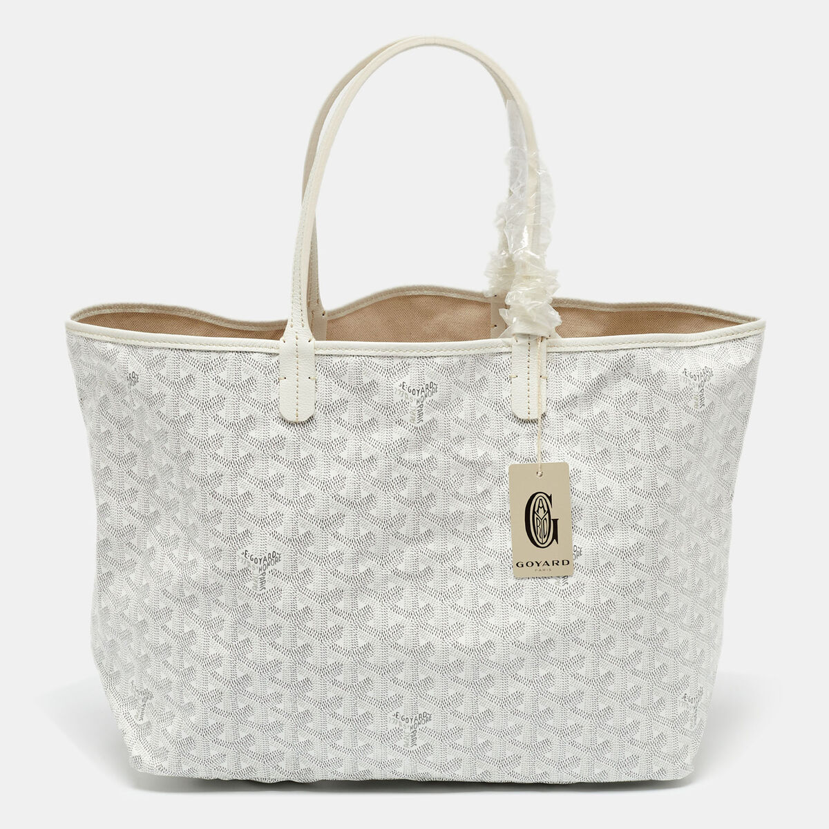 Goyard White Goyardine Canvas and Leather Saint Louis PM Goyard White Goyardine Canvas and Leather Saint Louis PM