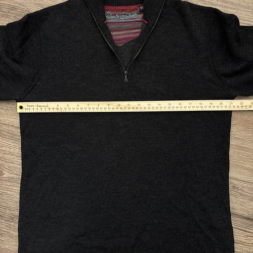 Robert Graham Quarter zip wool long sleeve sweater Flip Cuff Medium READ - Picture 5 of 8
