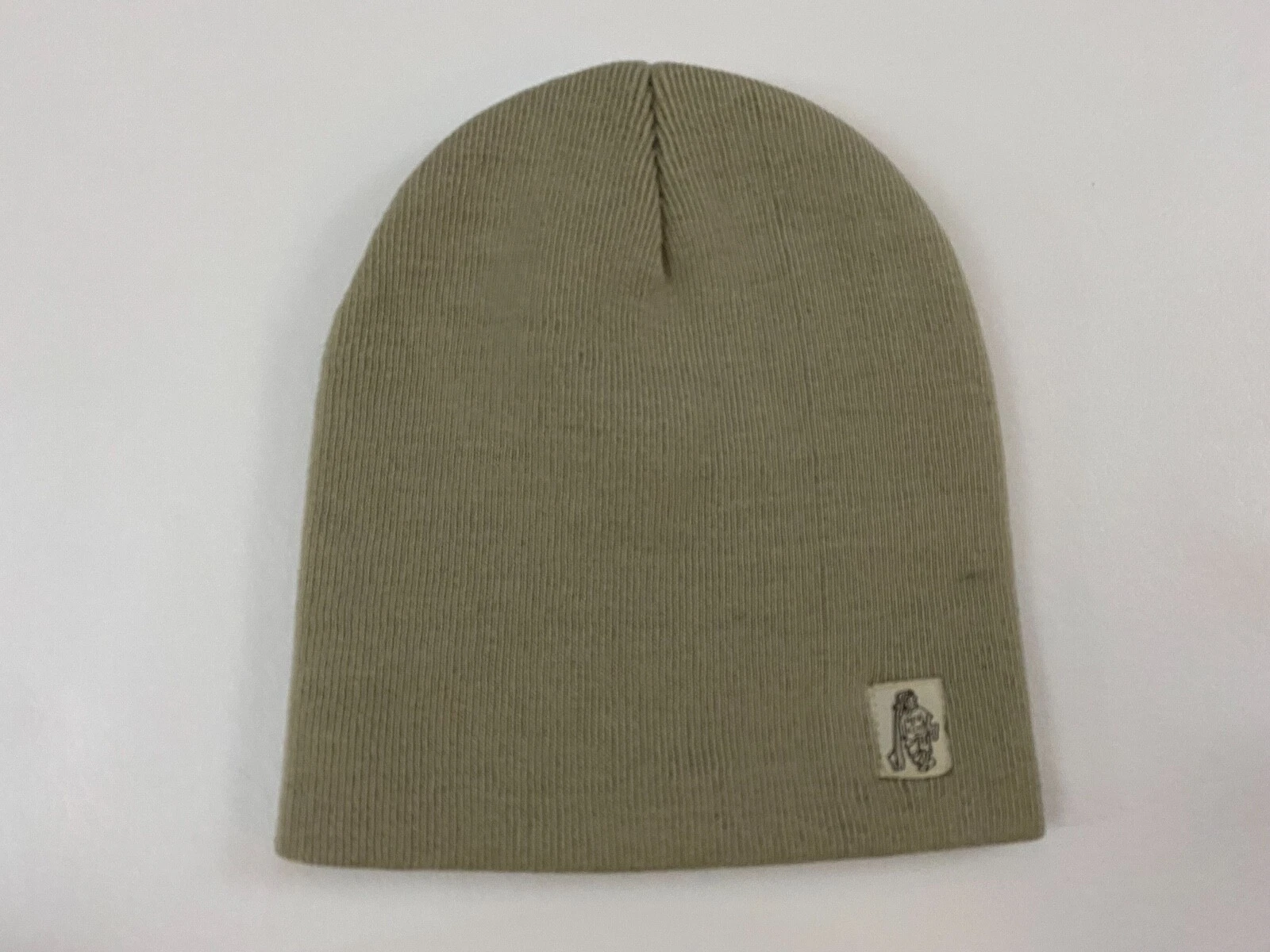 Logo Knit Graphic Beanie Hat Beige One Size