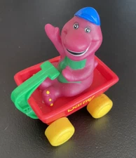 Vintage 1993 "Barney Riding in a Wagon" Toy The Lyons Group Kid Dimensions Inc