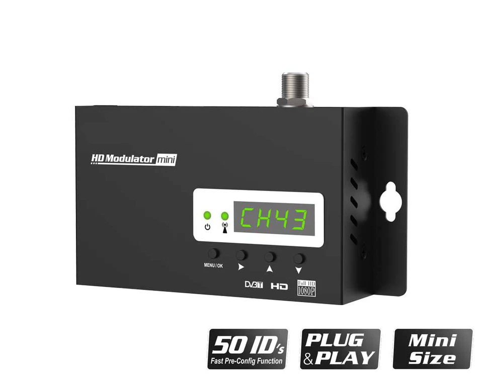 MODULATORE RF DIGITALE FULL HD HDMI DVB-T T2 NUOVO MODELLO MINI TELECAMERE SKY - Immagine 3 di 4