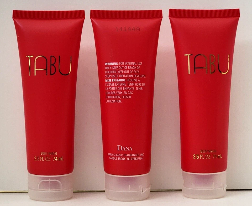Paquete de 3 fragancias clásicas TABU Body Wash 2,5 OZ ea by DANA VINTAGE Foto 2 de 2