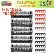 1/5/10X Dual Row 6Positions 600V 15A Screw Terminal Block Terminal Barrier Strip