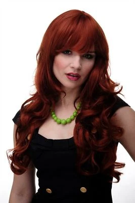 WIG ME UP Perücke Damenperücke Damen Rot Kupferrot Wellig Lang Pony glatt 285-350 65cm