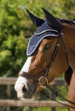 QHP ear net bonnet sparkle - black full QHP