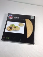 NFL Green Bay Packers Football Wooden Brie Cheese Board & Tools Set 7in Swivel