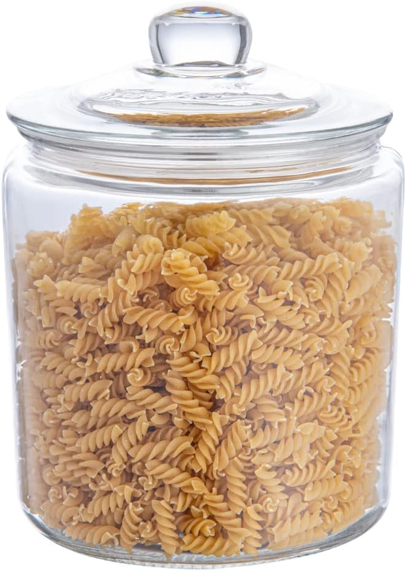 Vetri 1 Gallon Glass Cookie Jar with Airtight Lid Dishwasher Safe for Storage