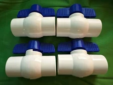 Lot of 4 1" PVC Slip Joint Ball Valve Apollo Sch 40 150 psi  73*F ASTM F1970 New