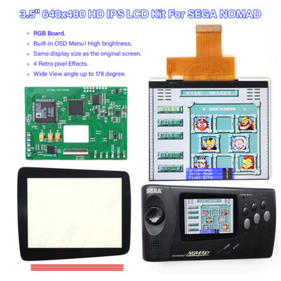 Hight Light IPS LCD Screen RGB Board Mod Kits For SEGA Nomad Console 3.5'' LCD