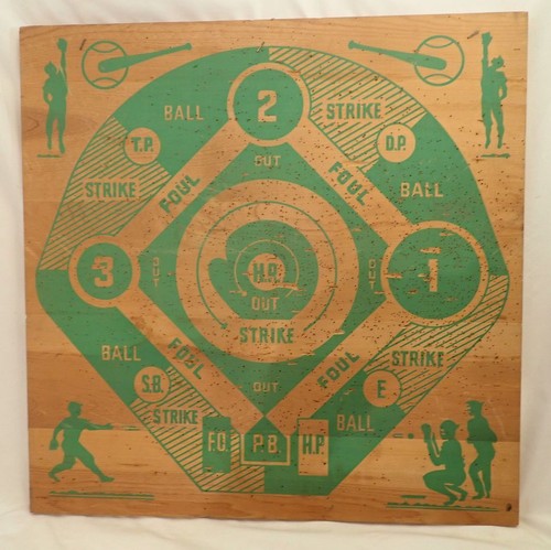 Vintage Rare DECO Wooden Wood Dart Board Dartboard Baseball Betting USA - 第 3/3 張圖片