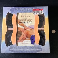 Hot Stone Massage Kit Therapy Book And Basalt River Stones Open Box Used Deal