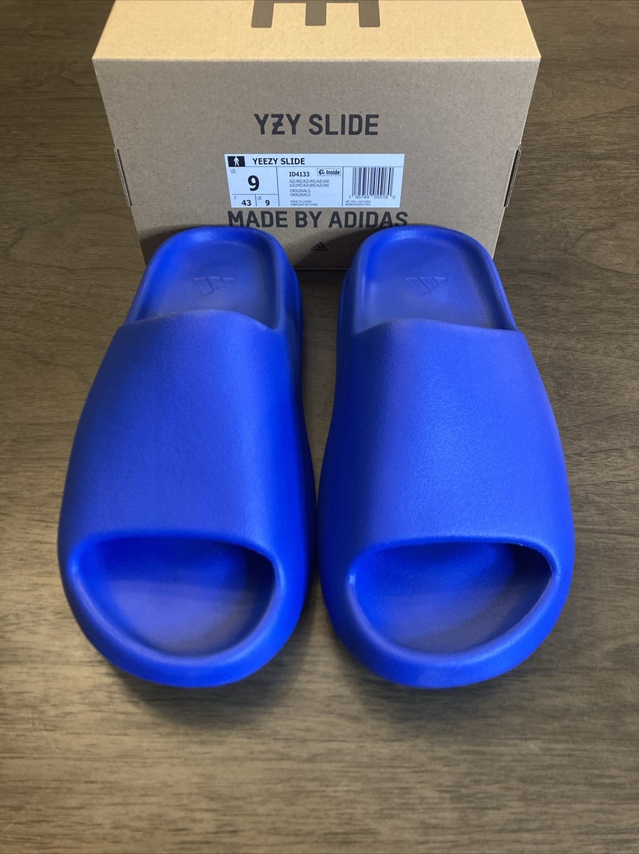 ADIDAS YEEZY SLIDE AZURE BLUE (ID4133) SZ 9 DS REPUTABLE SELLER | eBay