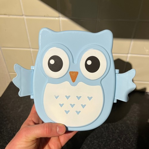 Caja de almuerzo para búho para niños + cubiertos - búho azul plástico tupperware | eBay Caja de almuerzo para búho para niños + cubiertos - búho azul plástico tupperware | eBay
