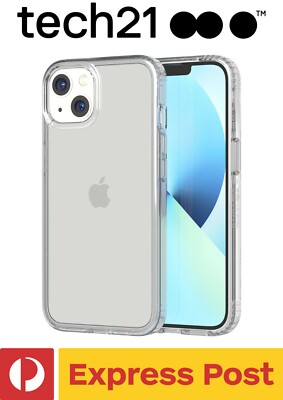 iPhone 13 (6.1'') Tech21 Evo Clear Shockproof Tough Slim Impact Protection Case