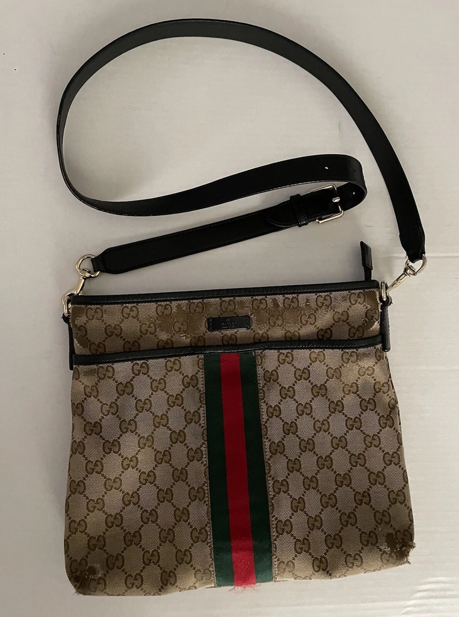 Gucci Supreme Coated Canvas Web Flat Messenger Bag