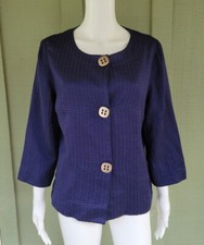 NWT CHICO'S Navy Blue Textured Mandy Jacket Sz 1 or US 8 109