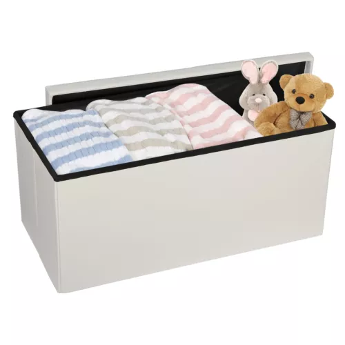 Folding Storage Ottoman Bench Foot Rest Foot Stool for Bedroom Entryway Indoor - Imagen 70 de 93