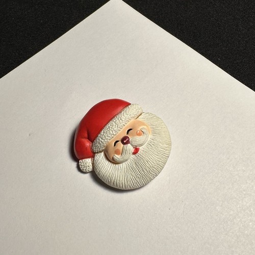Signed 1981 Hallmark Cards Christmas Holiday Brooch Pin Santa Claus