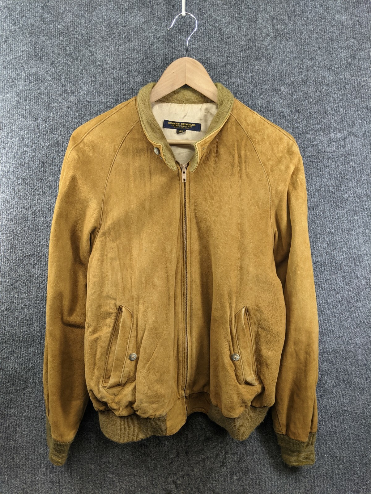 Brown Suede Moto Jacket Mens 42 