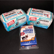 Simple Solution Medium 24 ct Disposable Diapers Female Dog 2 Large Washable Lot