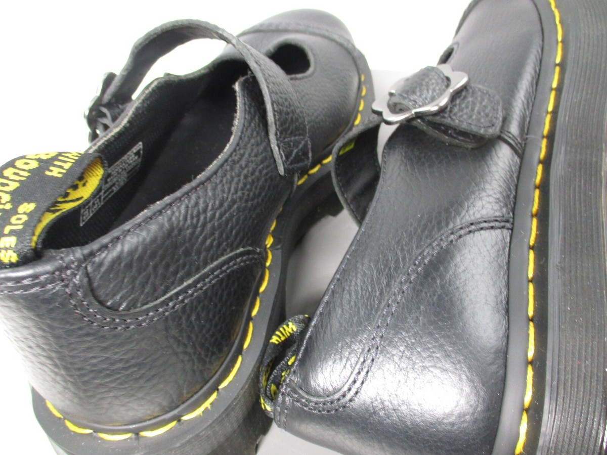 Dr. Martens Addina Quad Flower Buckle Platform Mary Jane Shoes