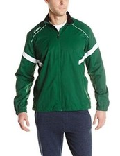 ASICS Men's Surge Warm-Up Stand Up Collar Long Sleeve Jacket, Green/White