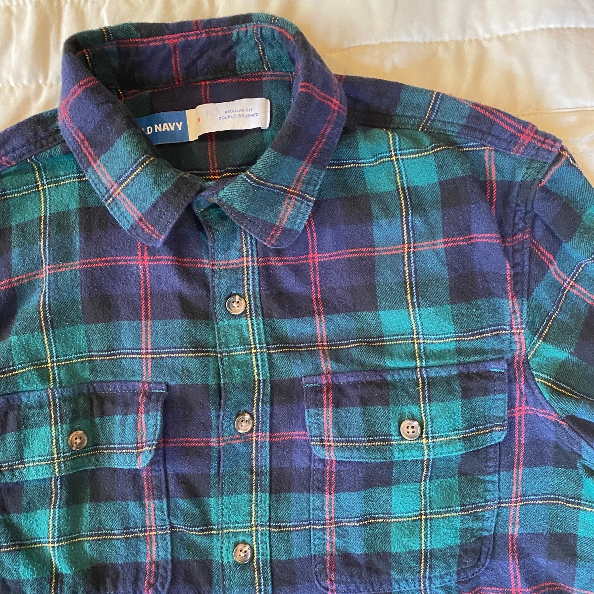 Blue green hotsell plaid shirt