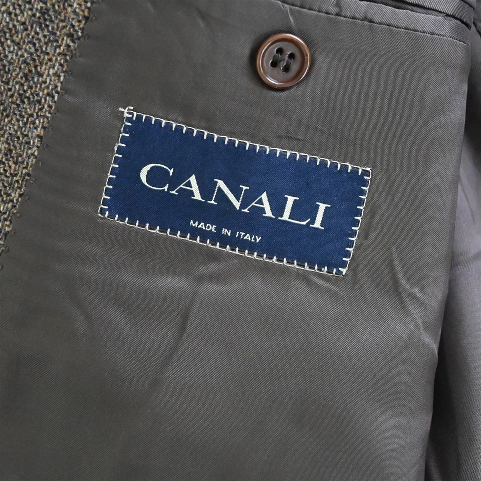 Canali Italy 48R Brown Cashmere Wool Soft Tweed Mens Blazer Jacket Sport Coat - Image 4 of 4