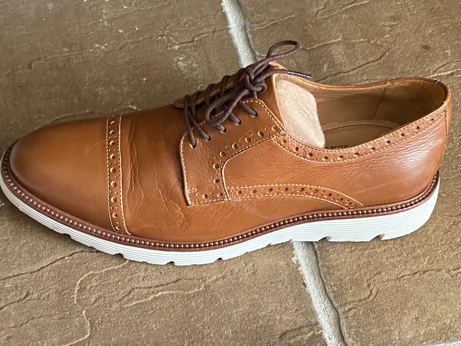 Flag Ltd. LaceUp Dress Shoes Brown Nappa Glove Leather Cap Toe Men's 9