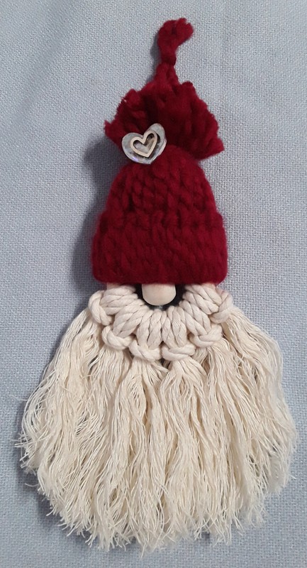New Handmade Yarn / Macrame Gnome Ornament Christmas / Valentine's Day