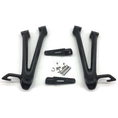 Black Rear Passenger Foot Pegs Bracket Fit For Suzuki GSXR600/GSXR750 2006-2007 - Foto 2 di 7