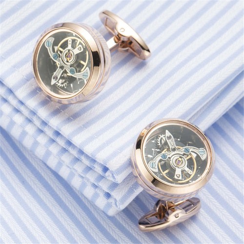 Funktionelle Tourbillon mechanische Uhr Manschettenknöpfe französische Manschettenknöpfe Herren Manschettenknöpfe - Bild 5 von 16