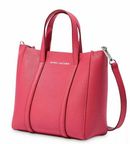 MARC JACOBS The Mini Shopper Leather Unlined Tote Claret Red