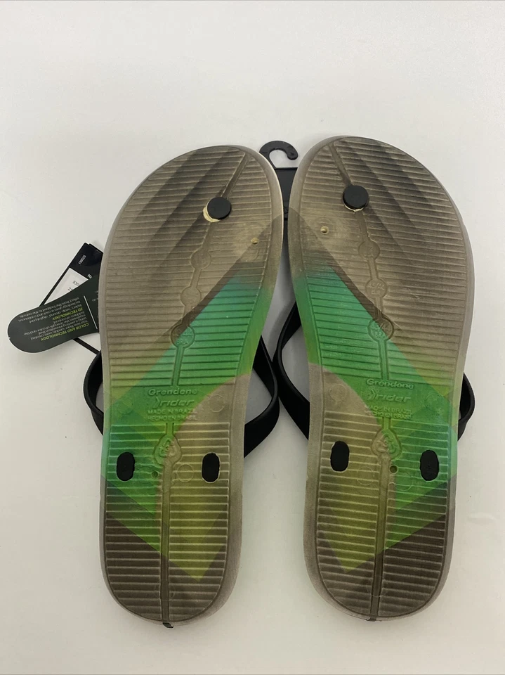 Sandalias chanclas Rider para hombre gris/negro/verde talla 12 Foto 4 de 4