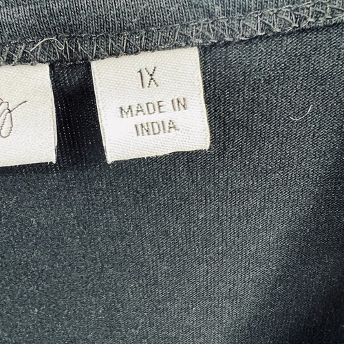 Susan Graver Womens Top 1X Black White 100% Cotton Zebra Print Applique Shirt - Picture 4 of 9