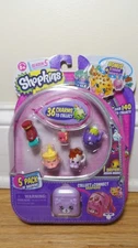 SHOPKINS Season 5 - 5 Pack  W/ BRACELET & BACKPACK  NEW