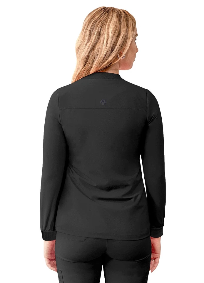 Adar Addition Scrubs For Women - Zippered Bomber Scrub Jacket - Image 2 of 4