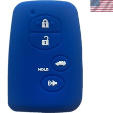 Stylish Blue Silicone Key Fob Cover For Toyota Models Avalon Camry Highlander